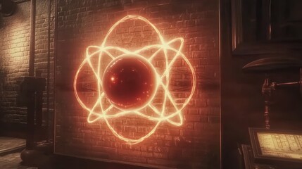 Poster - an educational video frame explaining proton-proton chain reactions in nuclear physics.