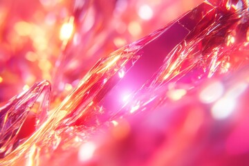 Poster - Colorful reflections and light play in sparkling crystal formations at dusk