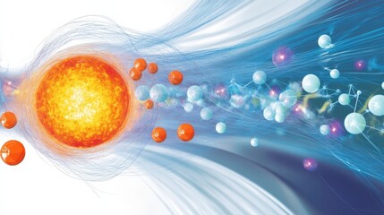 Poster - electron-electron repulsion, showing the interaction between negatively charged particles