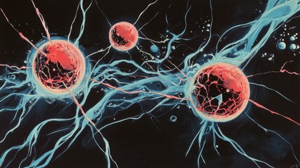 Poster - electron-electron repulsion, showing the interaction between negatively charged particles