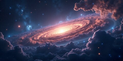 Wall Mural - Galactic Majesty A Breathtaking Spiral of Light and Stars