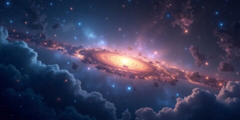 Wall Mural - Galactic Majesty A Breathtaking Spiral of Light and Stars
