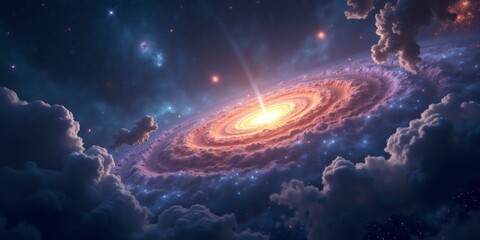 Wall Mural - Galactic Majesty A Breathtaking Spiral of Light and Stars