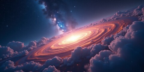 Wall Mural - Galactic Majesty A Breathtaking Spiral of Light and Stars