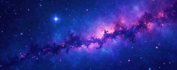 Wall Mural - Celestial canvas with twinkling stars in deep blues and purples, universe, cosmos