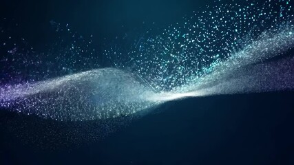 Poster - Swirling patterns of light and tiny particles create a captivating visual display in a dark background, showcasing dynamic movement and colors blending together.