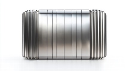 Poster - metallic abstraction: a sleek, minimalist, and geometric sculpture presents a captivating play of li