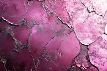 Poster - Abstract image of cracked, textured pink surface with metallic sheen.