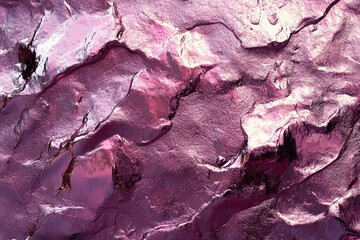 Poster - Metallic purple rock texture with deep crevices and a glossy finish.
