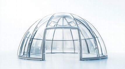 Poster - modern glass dome structure: an architectural marvel featuring a modern glass dome structure, showca