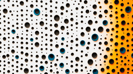 Poster - Abstract Dots Pattern: A striking image showcasing a modern geometric pattern composed of irregularly sized and spaced dots, creating a visually engaging texture.