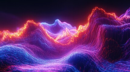 Poster - Abstract representation of AI-driven market analysis with glowing algorithms and automated financial forecasting, no people
