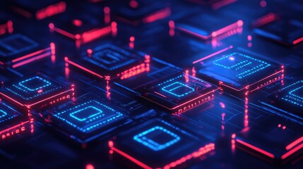 Poster - AI-powered fraud detection concept with glowing alert signs and data security encryption patterns