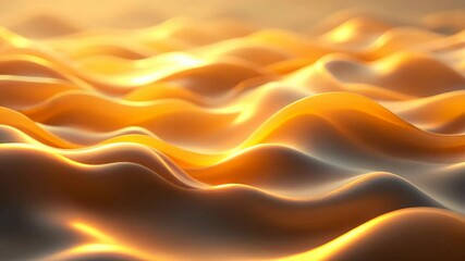 Poster - Golden silk waves undulating in soft light: abstract motion art for elegant backgrounds