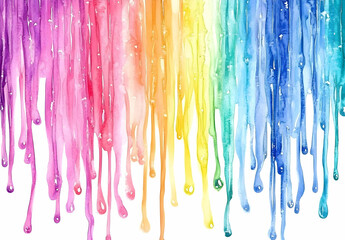 Poster - Watercolor splash of colorful paint on a white background