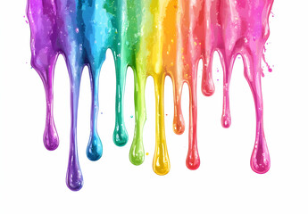 Poster - Watercolor splash of colorful paint on a white background