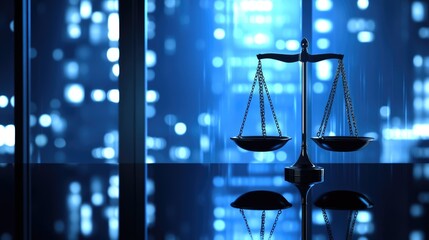 Poster - Concept of risk assessment in market analysis with a balance scale comparing investment opportunities, no people