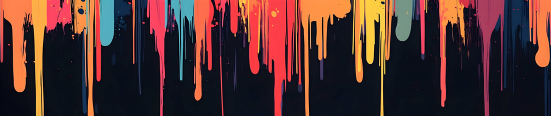 Poster - colorful background with vertical lines of dripping paint
