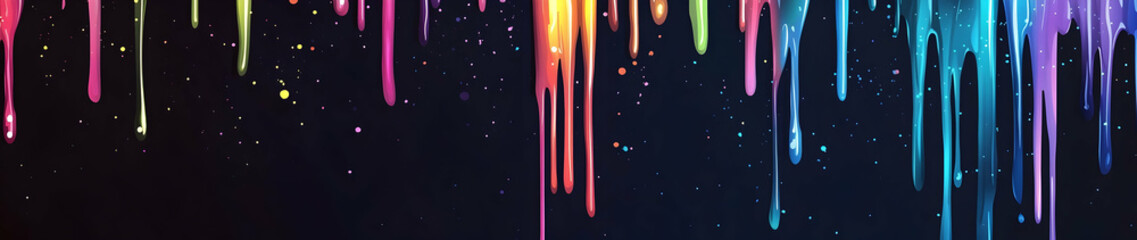 Poster - colorful background with vertical lines of dripping paint