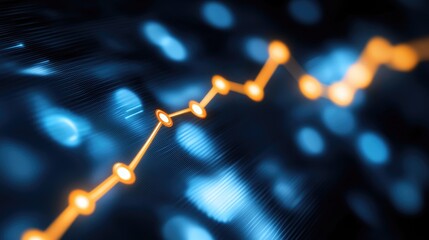 Poster - Line graph with a sharp upward trend representing business growth, success, and market expansion, no people