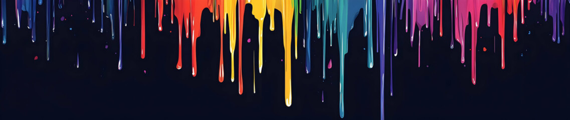 Poster - colorful background with vertical lines of dripping paint
