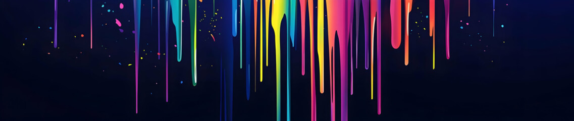 Poster - colorful background with vertical lines of dripping paint