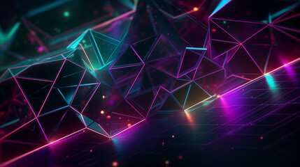 a colorful image of a mountain with a lot of lines and shapes. generate ai