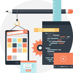 Application Development flat web icon concept