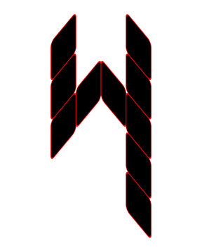 Sporty number 4 monogram vector. This design is suitable for t-shirts, gamers, sports, etc.
