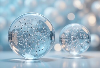 Poster - Molecular Structures Are Encased Within Beautiful Transparent Glass Spheres