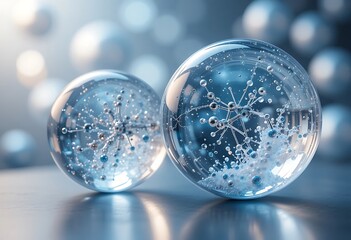 Poster - Two Spheres Containing Molecular Structures Appear Stunningly Beautifully