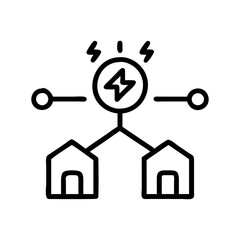 Poster - microgrid icon, microgrid line art - simple line art of microgrid, perfect for microgrid logos and i