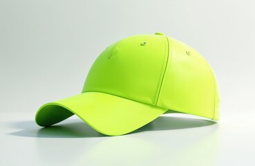 Bright neon green cap designed sun protection outdoor activities. Lightweight adjustable stylish headwear accessory for comfort, athletic, casual attire. Trendy vibrant chic sunshade for travel,