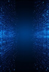 Poster - Abstract representation of digital data flows through blue light patterns