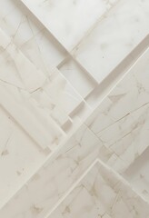 Poster - Abstract composition of white angular shapes and lines
