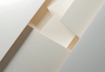 Poster - Abstract composition of shapes created with overlapping rectangular planes