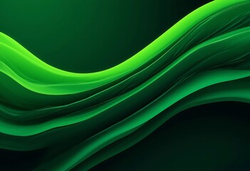 Poster - Flowing green waves create an abstract and beautiful background design