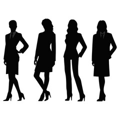 Sticker - Silhouette of business people person female woman vector