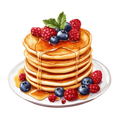 Canvas Print - Background white illustration Pancake pancakes vector