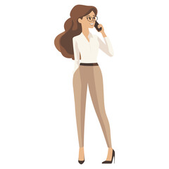 Sticker - Businesswoman talking on the phone businesswoman illustration female  vector