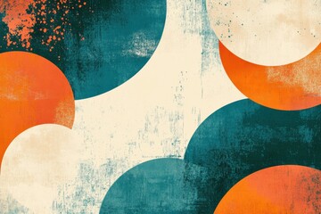 Poster - Vibrant abstract backgrounds with dynamic shapes and textures in teal and orange for modern design projects and artistic applications