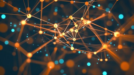 Poster - Futuristic Technology Network Connecting Points and Lines Illustration