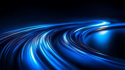 Poster - Abstract speed motion blur of blue light trails