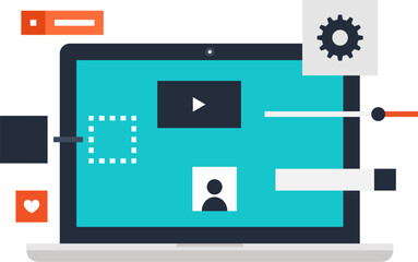 app development flat web icon concept