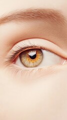 Poster - Macro photograph highlighting the intricate details of a human eye, including eyelashes, iris, and pupil, emphasizing the beauty and complexity of vision