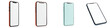 © NRD - Collection of contemporary smartphone devices in various colors and designs displayed on plain colored studio backgrounds