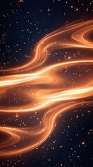 Poster - Swirling cosmic patterns create a mesmerizing texture of glowing waves against a deep dark backdrop. This stunning design offers ample copy space for creative use in diverse applications