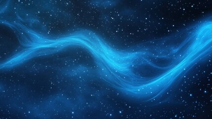 Poster - Vibrant cosmic swirls in deep blue tones create a stunning texture filled with twinkling stars. This design offers ample copy space for various creative applications and backgrounds