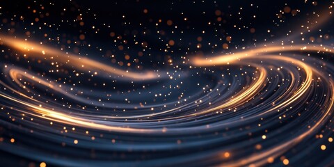 Poster - Swirling cosmic patterns featuring luminous particles create a mesmerizing abstract texture suitable for diverse digital applications