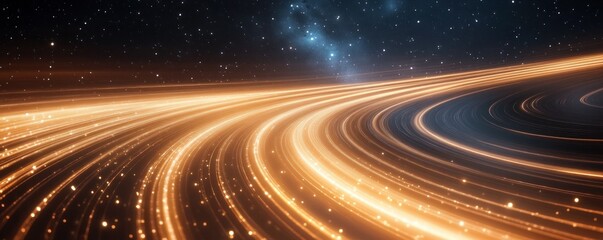Poster - Swirling patterns of vibrant colors stretch across the canvas resembling cosmic elements in a vast starry expanse